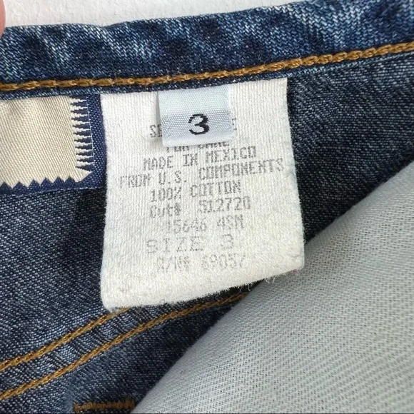 Vintage Y2K high waisted jeans skirt below knee  front slit dark denim Sz3 - Picture 6 of 14